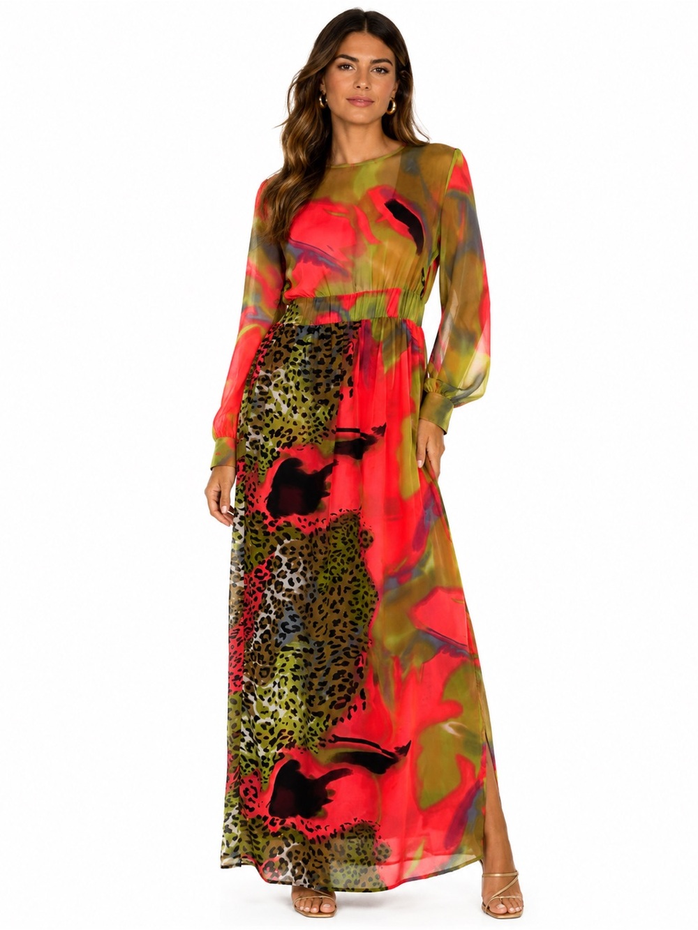 Boohoo abstract animal print maxi cover up